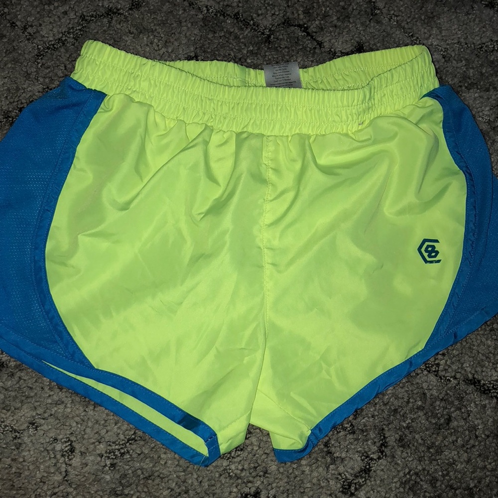 Neon yellow workout shorts
